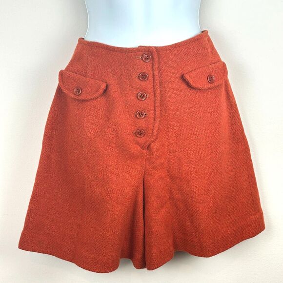 Vintage Bobbie Brooks Wool Hotpants Skirt Burnt Orange Wool Size Small - Picture 11 of 16